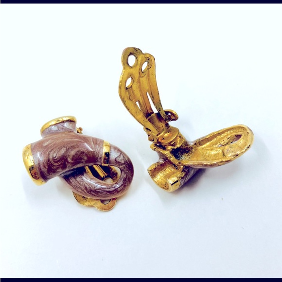 Vintage Marble-Like Rhinestones Pattern Earrings and Brooch Set - Picture 8 of 10